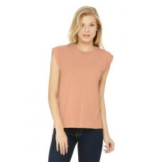 BELLA+CANVAS  Women's Flowy Muscle Tee With Rolled Cuffs. BC8804