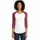 District Women's Fitted Very Important Tee 3/4-Sleeve Raglan. DT6211