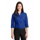 Port Authority® Ladies 3/4-Sleeve Carefree Poplin Shirt. LW102
