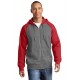 Sport-Tek Raglan Colorblock Full-Zip Hooded Fleece Jacket.  ST269